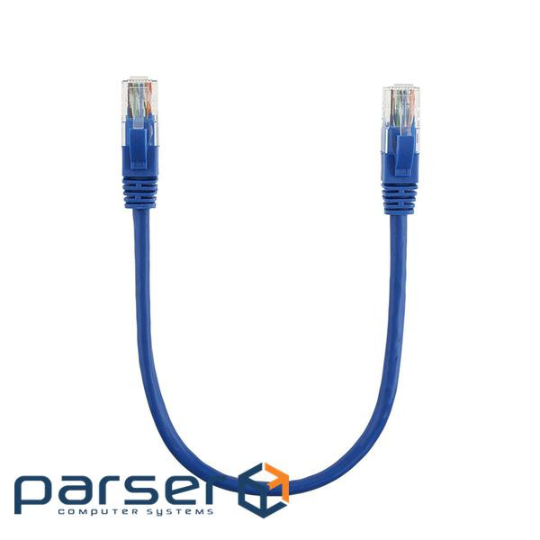 Cast patch cord RITAR, UTP, RJ45, Cat.5e, 0,25m, blue, Cu (copper ) (01136)