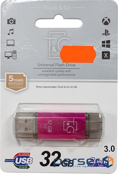 USB флеш накопичувач 32GB T&G Star Purple (TG009TC-32GFC3)