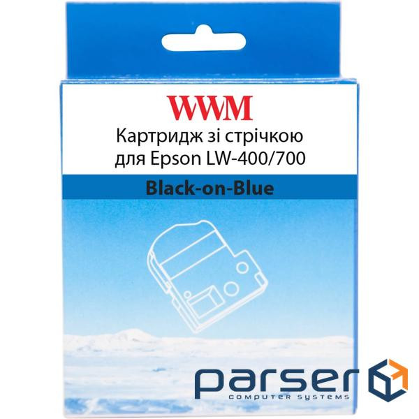Картридж зі стрічкою WWM для Epson LW-400/700 18mm х 8m Black-on-Blue (WWM-SC18B) 8m Black-on-Blue (WWM-SC18B)
