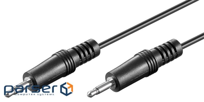 Кабель Goobay аудіо-адаптер Jack 3.5mm 2pin M/M (Mono) 1.5m,AUX Nickel (75.05.0460-1)