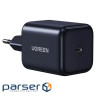 Зарядний пристрій Ugreen USB-C GaN 45W + cable USB-C to USB-C X524 black (65054)