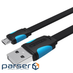 Кабель USB 2.0 AM-micro BM 2.0м Black Vention (VAS-A08-B200)