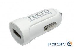 Автомобільний зарядний пристрій Tecro (1USBх 2.1A) White (TCR-0121AW)