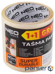 Стрічка пакувальна Neo Tools, 40мх48мм, прозора набір 2шт (56-058)