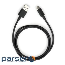 Дата кабель USB 2.0 AM to Type-C PVC 1m black Vinga (VCPDCTC1BK)