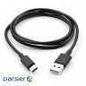 Дата кабель USB 2.0 AM to Type-C PVC 1m black Vinga (VCPDCTC1BK)
