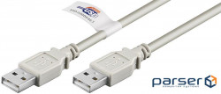 Кабель пристроїв USB2.0 A M/M 2.0m,AWG24+28 2xShielded D=4.0mm CuCE,сірий (75.05.0796-1) (75.05.0796-1)