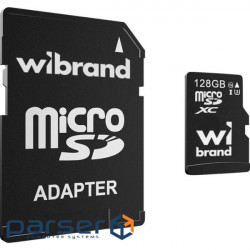 Карта пам'яті WIBRAND microSDXC 128GB UHS-I U3 Class 10 + SD-adapter (WICDHU3/128GB-A)