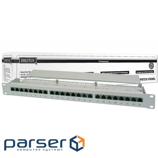Патч-панель 19'' 1U 24 порти 5e FTP у зборі Digitus (DN-91524S)