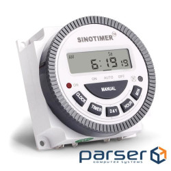 Таймер тижневий Sinotimer TM619-2, програмований, 16А, 200-250V, 60х60х30 мм 