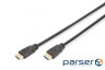 Кабель мультимедійний HDMI M to HDMI M 5.0m 4K60Hz Ethernet black Digitus (DK-330123-050-S)