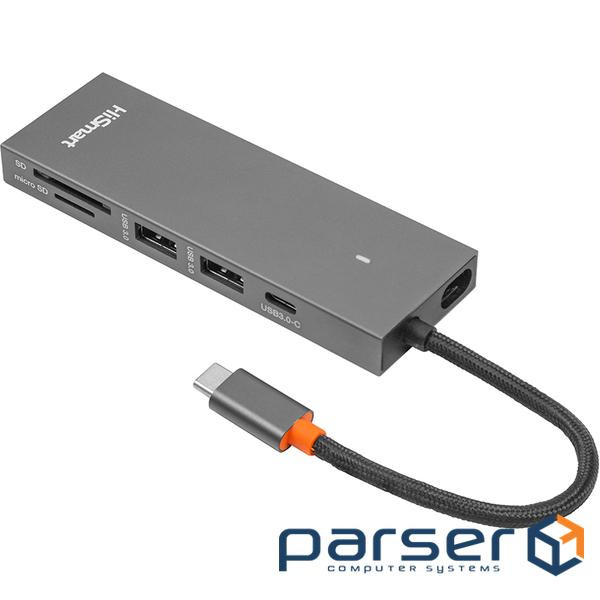 Порт-реплікатор POWERPLANT USB-C to 1xHDMI, 2xUSB3.0, SD/TF (CA913459)