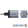 Зарядний пристрій 2xUSB-C 45W PD3.0/QC/GaN + USB-C cable М-М чорний Vention (TZ-FCDH0-EU)