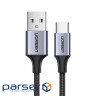 Дата кабель USB 2.0 AM to Type-C 1.5m US288 Aluminum Braid (Black) Ugreen (60127)