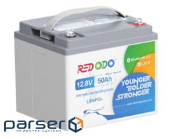 Акумуляторна батарея LiFePO4 Redodo TM-BT 12.8V 50Ah, 640Wh, BMS 50A, Bluetooth (R12V50-TM-BT-4-A38)