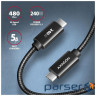 Кабель AXAGON BUCM2-CM20AB USB-C <-> USB-C 2.0, 2m, PD 240W 5A, Black