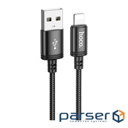 Дата кабель USB 2.0 AM to Lightning 3.0m X91 Radiance black HOCO (6931474788702)