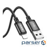 Дата кабель USB 2.0 AM to Lightning 3.0m X91 Radiance black HOCO (6931474788702)