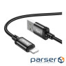 Дата кабель USB 2.0 AM to Lightning 3.0m X91 Radiance black HOCO (6931474788702)