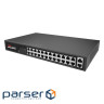 24х портовий PoE комутатор ONV-H1024PLS 24 порти РоЕ 100 Мбіт + 2 Uplink 1000 Мбіт, до 250м, IEEE802 , IEEE802