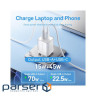 Зарядний пристрій Vention 1xUSB-C PD70W + 1xUSB QC3.0 22.5W GaN transparent gray (FCGH0-EU)