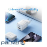 Зарядний пристрій Vention 1xUSB-C PD70W + 1xUSB QC3.0 22.5W GaN transparent gray (FCGH0-EU)