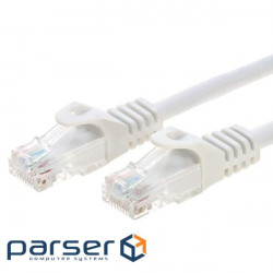 Патч корд PowerPlant cat.5e, UTP, 5 м, белый (CA911615)