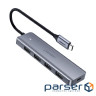 Кабель UGREEN CM219 HUB Type-C - 3xUSB with MicroUSB Power Port (Сірий ) (70336)