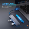Кабель UGREEN CM219 HUB Type-C - 3xUSB with MicroUSB Power Port (Сірий ) (70336)