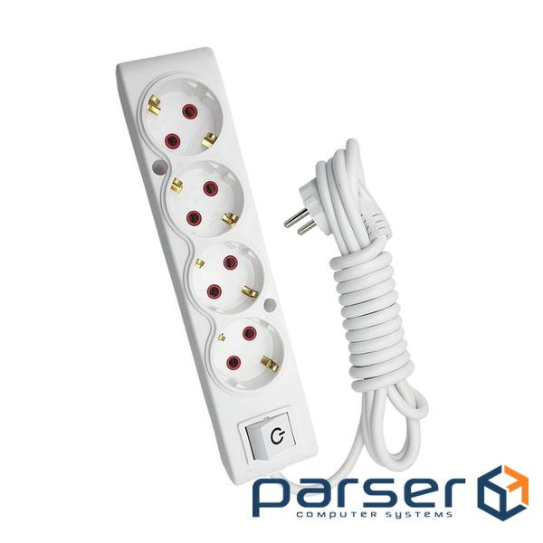 Мережевий подовжувач TECCO 3м 4 поста white (8681277842733)