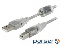 Printer cable Lucom USB2.0 A-B M/M 0.5m, AWG24+28 Ferrite D=4.0mm (25.02.5137-1)