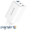 СЗУ Pocket GaN 65W (2Type-C + USB) white (WCPG65121202)