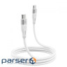 Кабель Proove Soft Silicone Type-C to Type-C 60W (1m) white (CCSO60002202)
