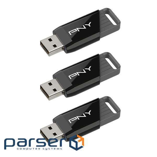 Флеш пам'ять PNY Attache X 128GB Black 3 шт (P-FD128X3ATTX-GE)