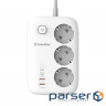 Мережевий фільтр COLORWAY CW-CHE34PDW White, 3 розетки, 2xUSB-C, 2xUSB, 2м 