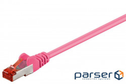 Патч-корд екранований RJ45 SFTP6 3.0m, patch AWG27 D=6.0mm Gold Protect, малиновий (75.09.5505-10)