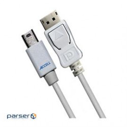 Accell Cable B143B-003J 1m UltraAV Mini DisplayPort to DisplayPort 1.2 Cable White Bare
