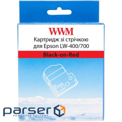 Картридж зі стрічкою WWM для Epson LW-400/700 18mm х 8m Black-on-Red (WWM-SC18R) 8m Black-on-Red (WWM-SC18R)