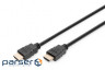 Кабель мультимедійний HDMI M to HDMI M 2.0m 4K60Hz w/Ethernet black Digitus (DB-330123-020-S)