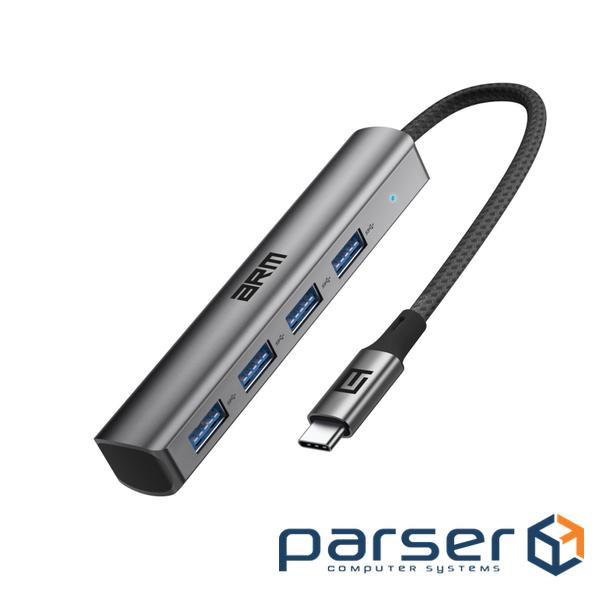 Концентратор Armorstandart USB-C to 4USB Grey (ARM69364)
