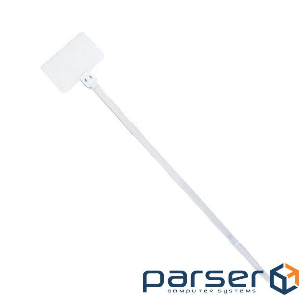 Стяжки нейлон з маркером 2х100mm білі (1000 шт) висока якість, діапазон робочих температур: (21151) : (21151)