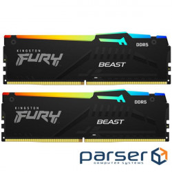 Модуль пам'яті KINGSTON FURY Beast RGB DDR5 4800MHz 16GB Kit 2x8GB (KF548C38BBAK2-16)
