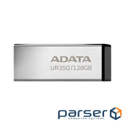 Флеш накопичувач USB 128Gb ADATA UR350, Silver/Black, USB 3.2 Gen 1, до 100 МБ/с (UR350-128G-RSR/BK)