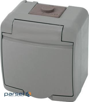 Розетка 1-я (Schuko) (біла кришка) (IP54) RHE-1s (4668015) ) (IP54) RHE-1s (4668015)