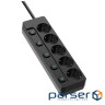 Мережевий фільтр живлення ColorWay CW-PSEA55SBK 5 розеток5м