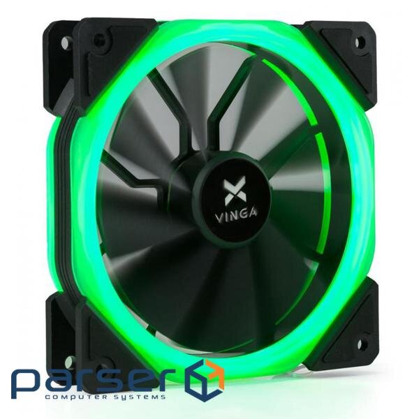 Кулер для корпуса Vinga LED fan-02 green