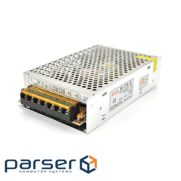 Імпульсний блок живлення 5В 15А (75Вт) перфорований (S-75-5)