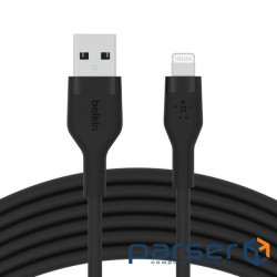 Belkin charging/synchronizing cable USB-A > Lightning, 2m, silicone with clip , (CAA008BT2MBK)
