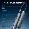 Док-станція USB3.2 Type-C --> HDMI 60Hz/USB 3.0x2/RJ45/SD/TF/3.5mm/PD 100W Hub 9-in-1 Ventio (TGVHB)