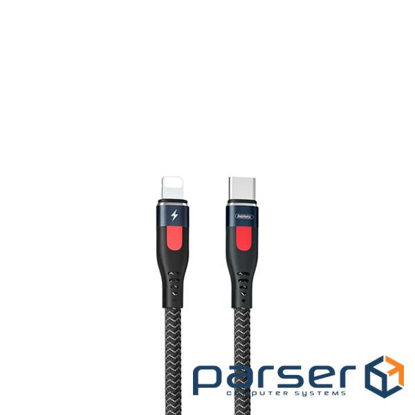 Кабель Remax Lesu Aluminum Alloy Type-C to Lightning PD 20W 1M Чорний (RC-188i)